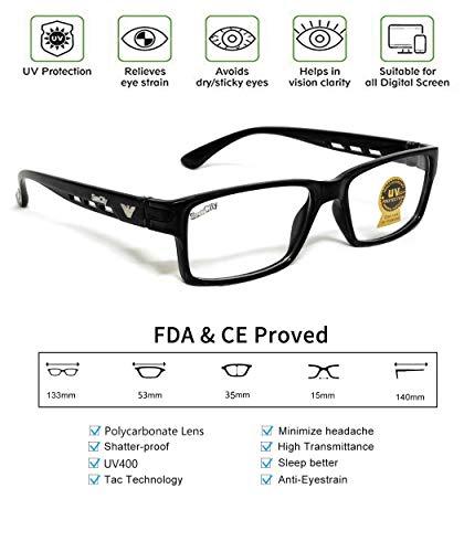 Sun City Sun City +1.00 to +3.50 Reading Glasses for Men and Women (+1.00 +1.25 +1.50 +1.75 +2.00 +2.25 +2.50 +2.75 +3.00 +3.50) (BLACK, 1.25)