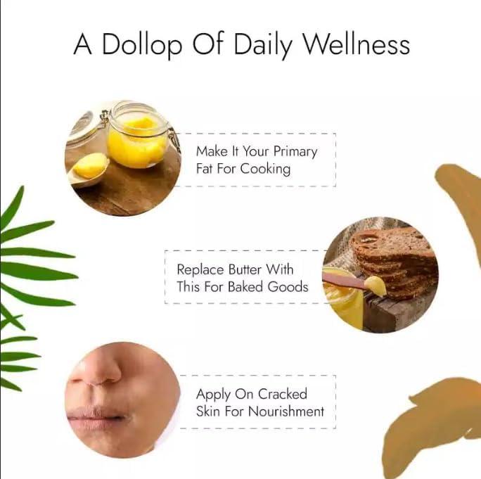 Kapiva Kapiva A2 Desi Cow Ghee 500ml | Bilona Method, Curd-Churned | Pure, Natural, Healthy | Grass-fed Cultured Ghee - Super Saver Pack of 2