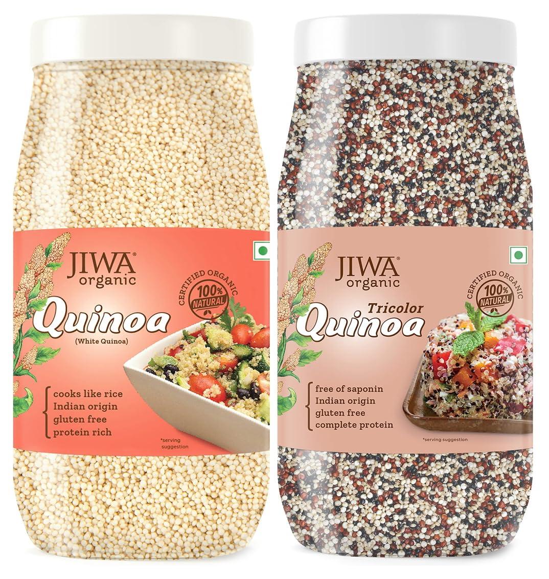 JIWA healthy by nature JIWA healthy by nature Organic Tricolor Quinoa, 1 Kg (Certified Organic & Gluten Free) & JIWA healthy by nature Organic Quinoa, 1 Kg, (Certified Organic & Gluten Free)