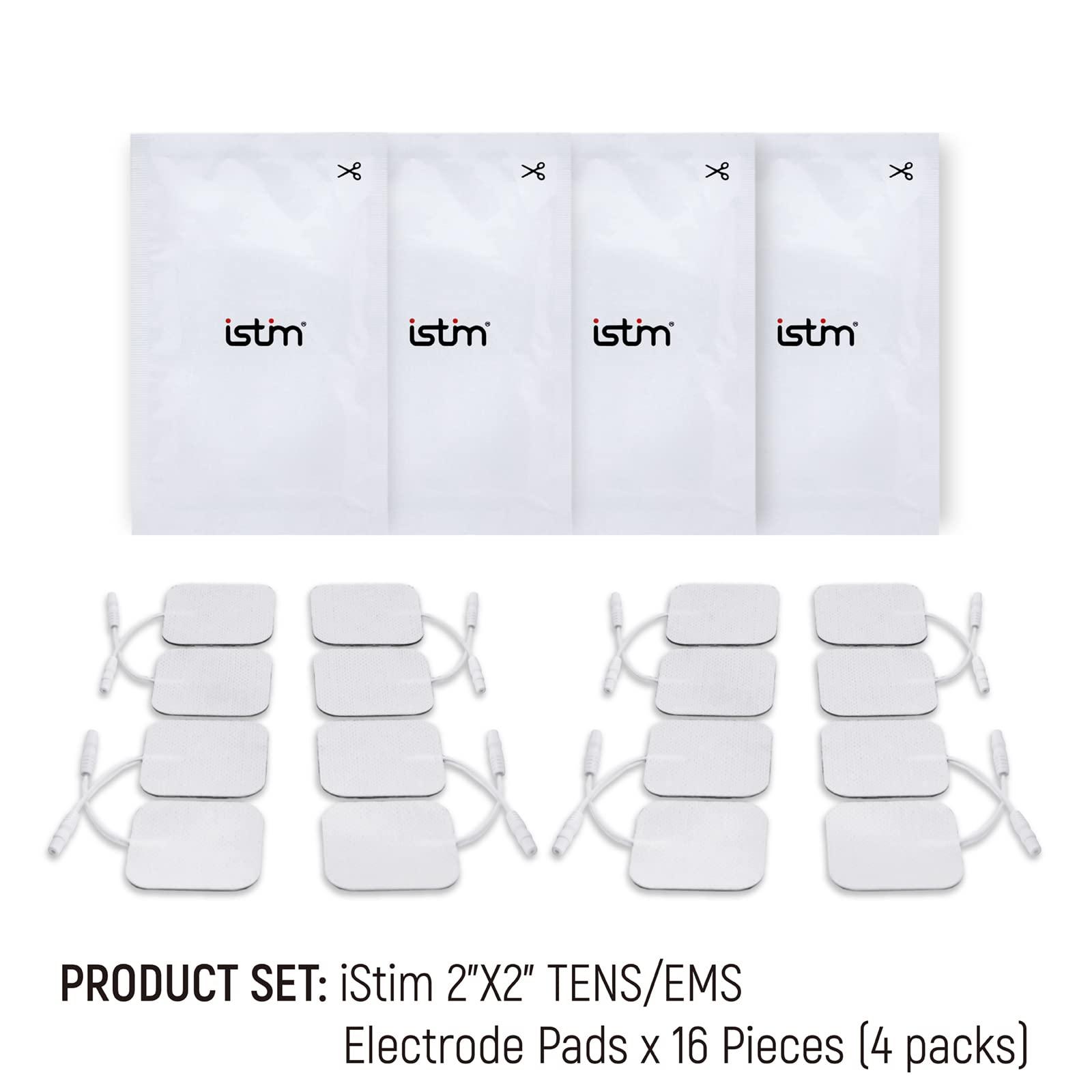 iStim iStim Super Soft 2\"x2\" TENS Unit Electrodes for TENS Massage EMS - 100% JAPANESE GEL (2\"x2\"- 16 pieces)