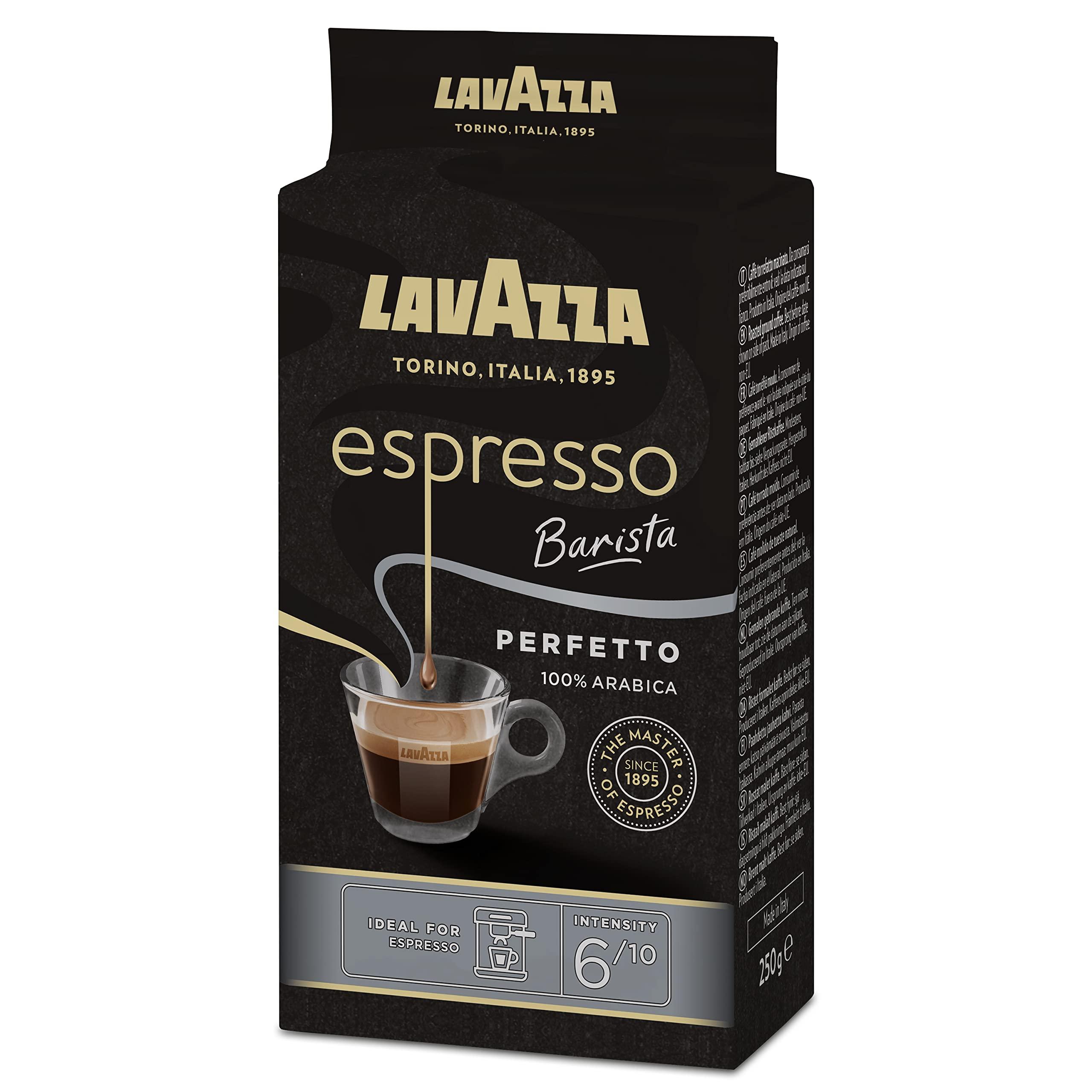 FRESH & HONEST Lavazza Perfetto Espresso, 100% Arabica Ground Coffee Powder, 250g, 1 Bag & Lavazza Crema E Gusto Ground Coffee Powder, 250g, Bag