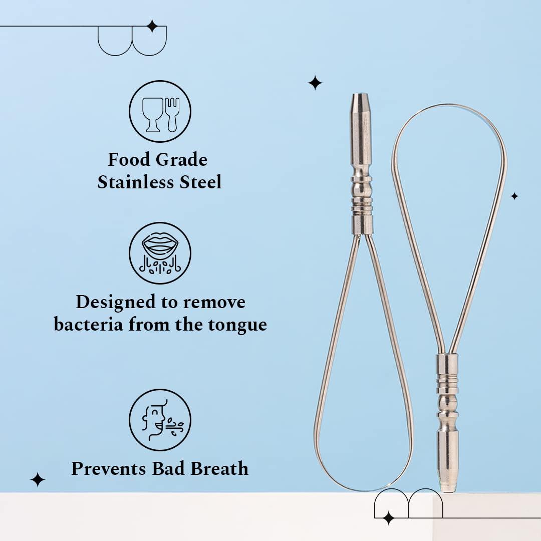 Perfora Perfora Copper & Silver Tongue Cleaner Combo for Men & Women | For Fresh Breath & Bacteria Removal | Improved Taste Sense & Oral Hygiene 100% Pure Indian Copper Tongue Scraper To Prevent Bad Breath