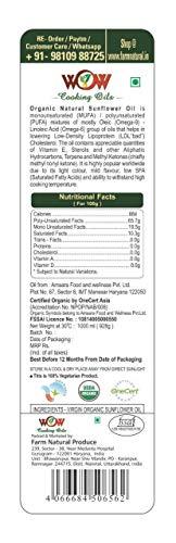 WOW Cooking Oils WOW Cooking Oils Organic Sun Flower Cooking Oil, 925 ml