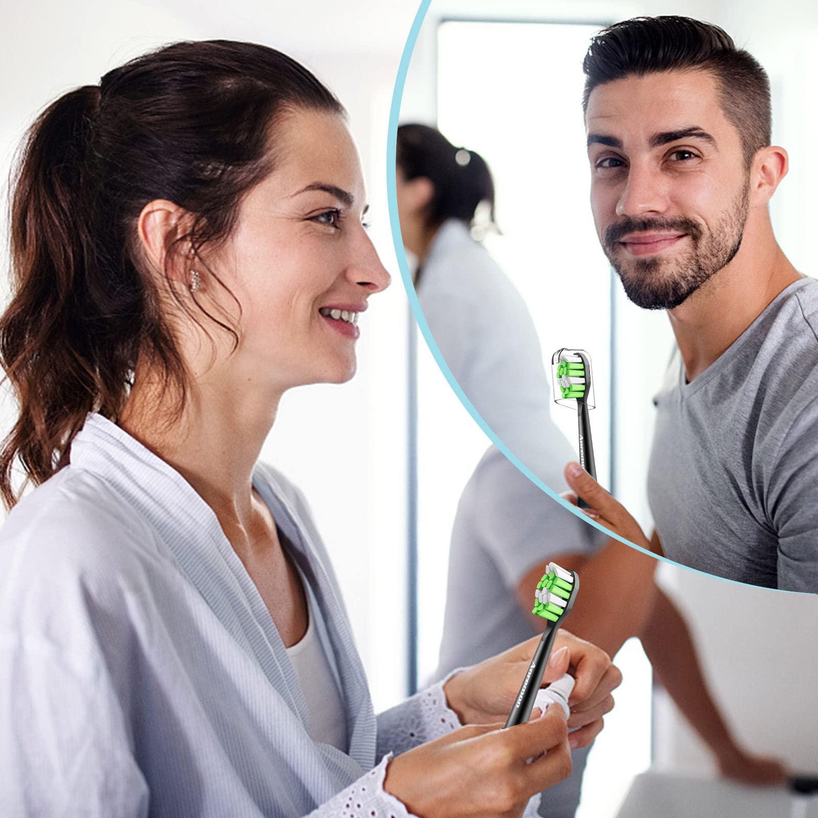 Aoremon Aoremon Replacement Toothbrush Heads for Philips Sonicare Diamondclean HX6062/95 Black, 10 Pack