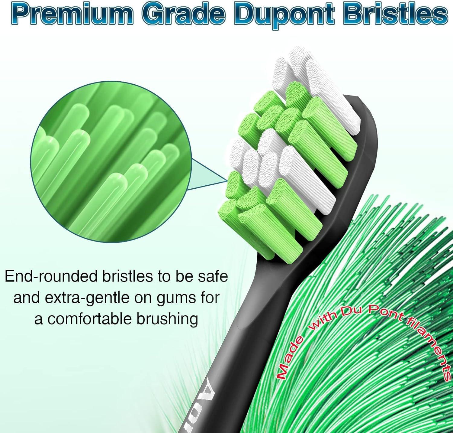 Aoremon Aoremon Replacement Toothbrush Heads for Philips Sonicare Diamondclean HX6062/95 Black, 10 Pack