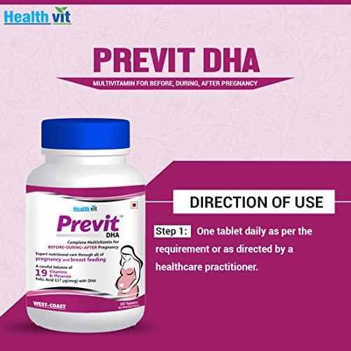 HealthVit Healthvit Previt Prenatal Complete Multivitamin for Pre-Post Pregnancy – 60 Tablets