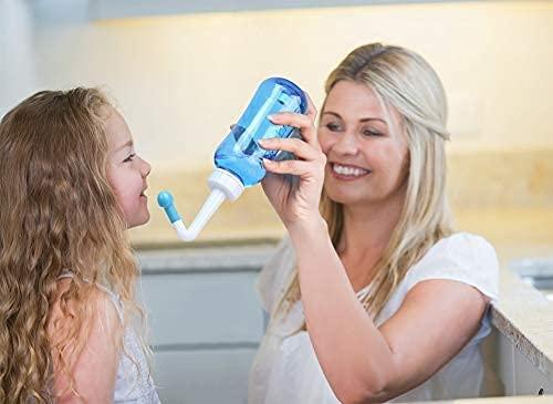 HANNEA HANNEA® Neti Pots for Sinus Rinse Bottle Nose Wash Cleaner Pressure Rinse Nasal Irrigation for Adult & Kid BPA Free 300 ML with 10 Nasal Wash Salt Packets and Sticker