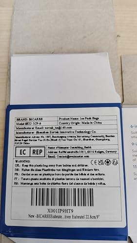 BICAREE BICAREE Ice Pack for Injuries Reusable, Ice Bags Hot Water Bag for Hot & Cold Therapy and Pain Relief with Cover, No-Leak Elastic Breathable Ice Bag, Size 9", Blue