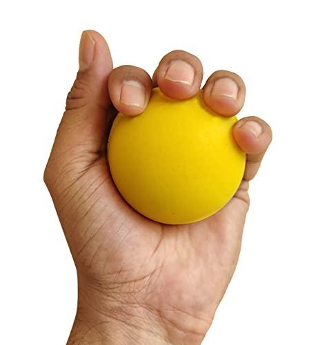 SREE FOAMS PHYSIOTHERAPY HAND EXERCISE BALL (YELLOW DIA 6CM)/POLYURETHANE SOFT BALL/YOGA MASSAGE EXERCISE BALL/FINGER STRENGTH HAND THERAPY AND REHABILITATION