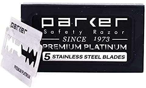 PARKER Safety Razor PARKER Safety Razor Men Parker 97R Traditional Short Handle Double Edge Safety Razor & 5 Parker Premium Razor Blades