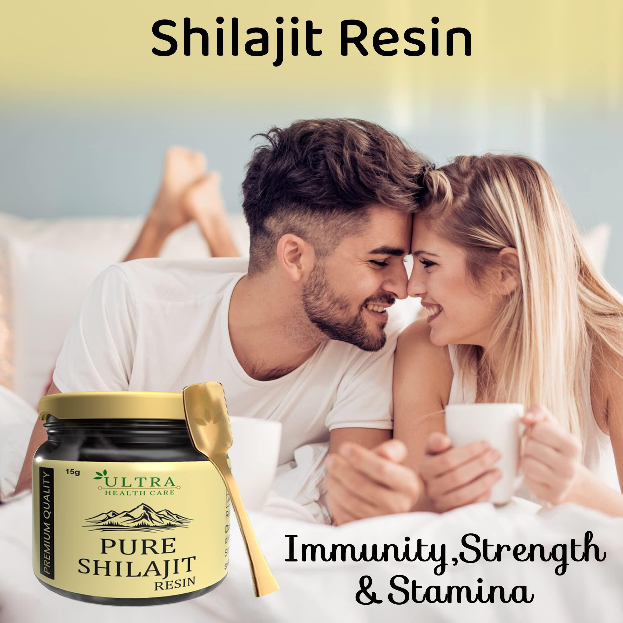 Ultra Health care Ultra Health care Shilajit Resin for Energy, Focus and Vitality - Pure Quality Himalayan Shilajit | Strength | Stamina | Power | 100% Pure and Natural | Clinically Approved | 15gm | For Men & Women