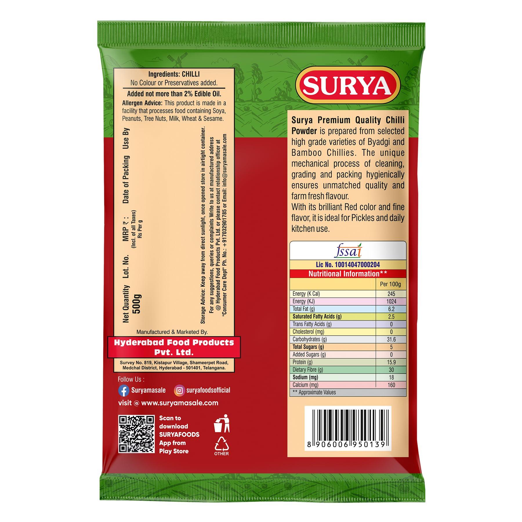 surya Surya Masale combos - Fenugreek powder 100g + Rai powder 200g + Pickle Mirchi powder 200g + Pickle mirchi powder 200g ((Pack of 4))