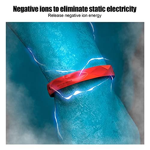 Guosi Anti Shock Wristband, Promote Circulation Soft Silicone Anti Static Wrist Strap Improve Sleep Quality Radiation Protection for Work for Winter(Red)