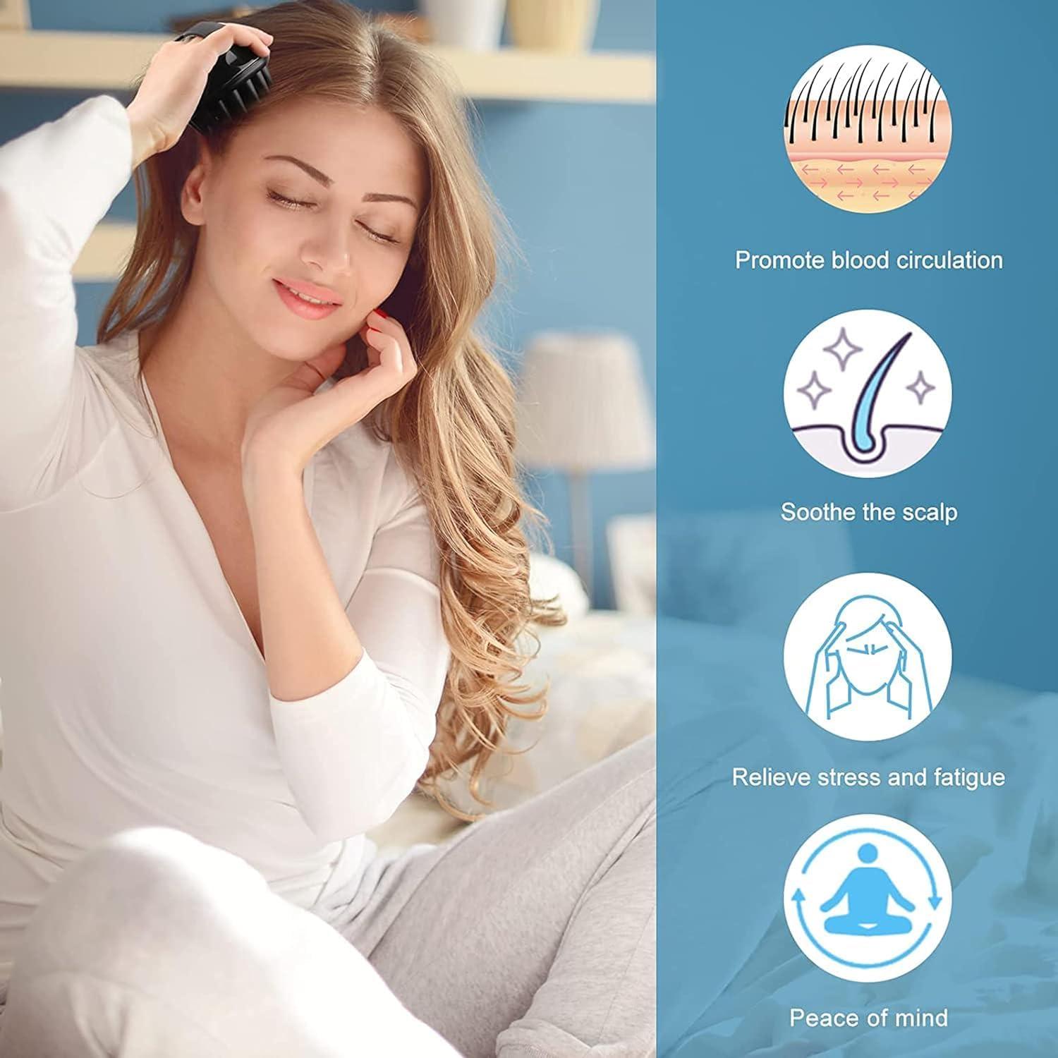 LAYZOO LAYZOO Hair Scalp Manual Massager Shampoo Brush with Soft Silicone Bristles for Anti Dandruff, Exfoliaxting, Scalp Care,Multicolour