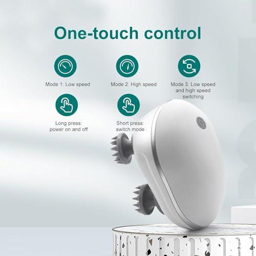 RICUZA Ricuza Electric Head,Scalp Massager | Advance Red Light Therapy for Boost Hair Growth, Hair Fall Control, Scalp Therapy | 3 Speed Mode Handheld,Portable,Scalp Scratcher Body Massage for Hair Growth,Deep Clean & Stress Relaxation