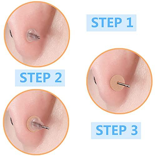 Jdesun 20 Sheets (200pcs) Earring Support Foam Patches Round Earring Lifters for Droopy Heavy Large Earrings Support Pads Waterproof Lifting Patches Ear Lobe Support Backs, Skin Color