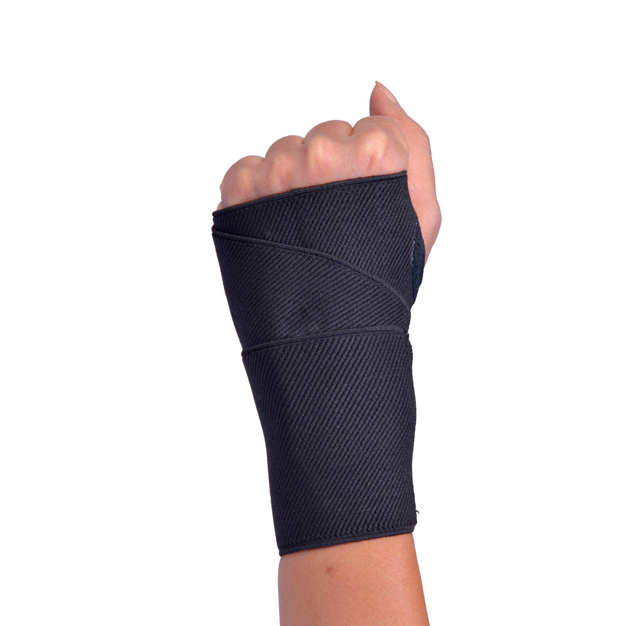 Orthtex Orthtex Wrist Band/Wrist Support with Thumb Support for Gym, Cricket, Running and Sports Activities [Black,1Pcs]