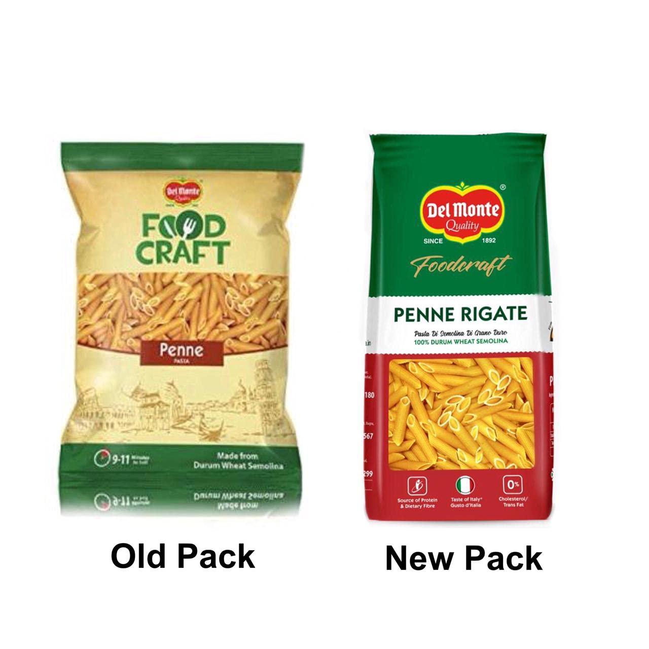 Del Monte Del Monte FoodCraft Penne Pasta, 100% Durum Wheat Semolina, 1kg & Del Monte Spaghetti Pasta (Imported), 500 grams, No Artificial Flavours