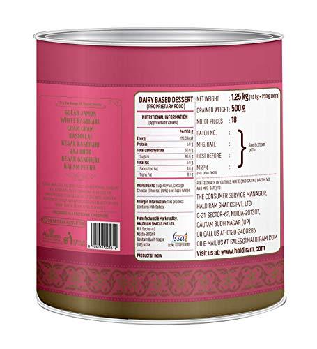 Haldiram’s Haldirams Gulab Jamun & Rasgulla Combo Pack 1 Kg Tin X 2 Pcs