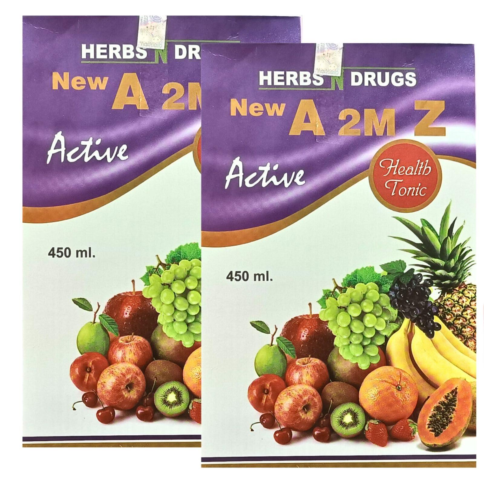 HERBSHD Ayurvedic A 2M Z Active Tonic | Loss of Appetite | General Weakness | Immunity Booster | Vitamin | 450ml | Pack Of 2