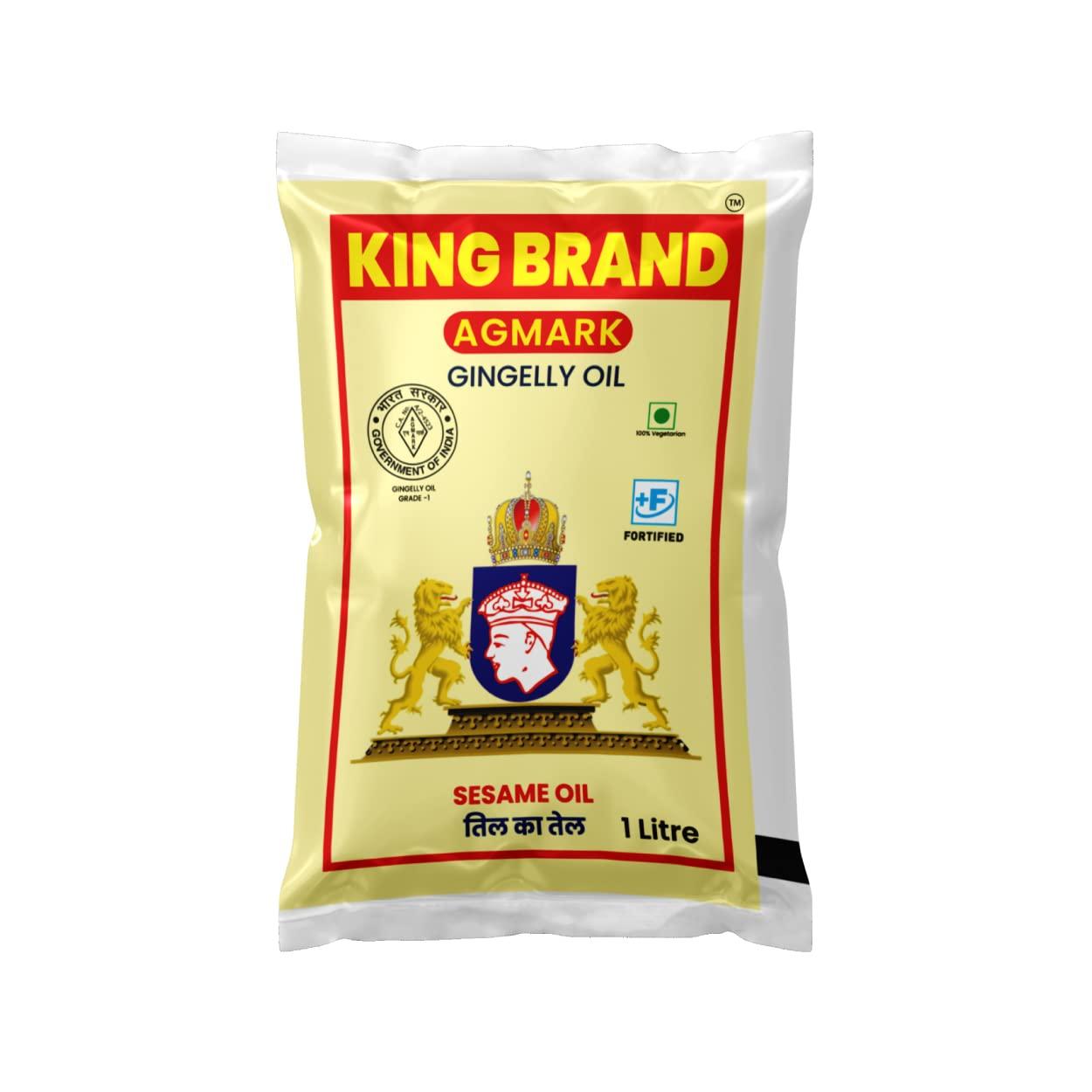 KING BRAND KING BRAND Agmark Gingelly/Sesame Oil (1 Litre Pouch)