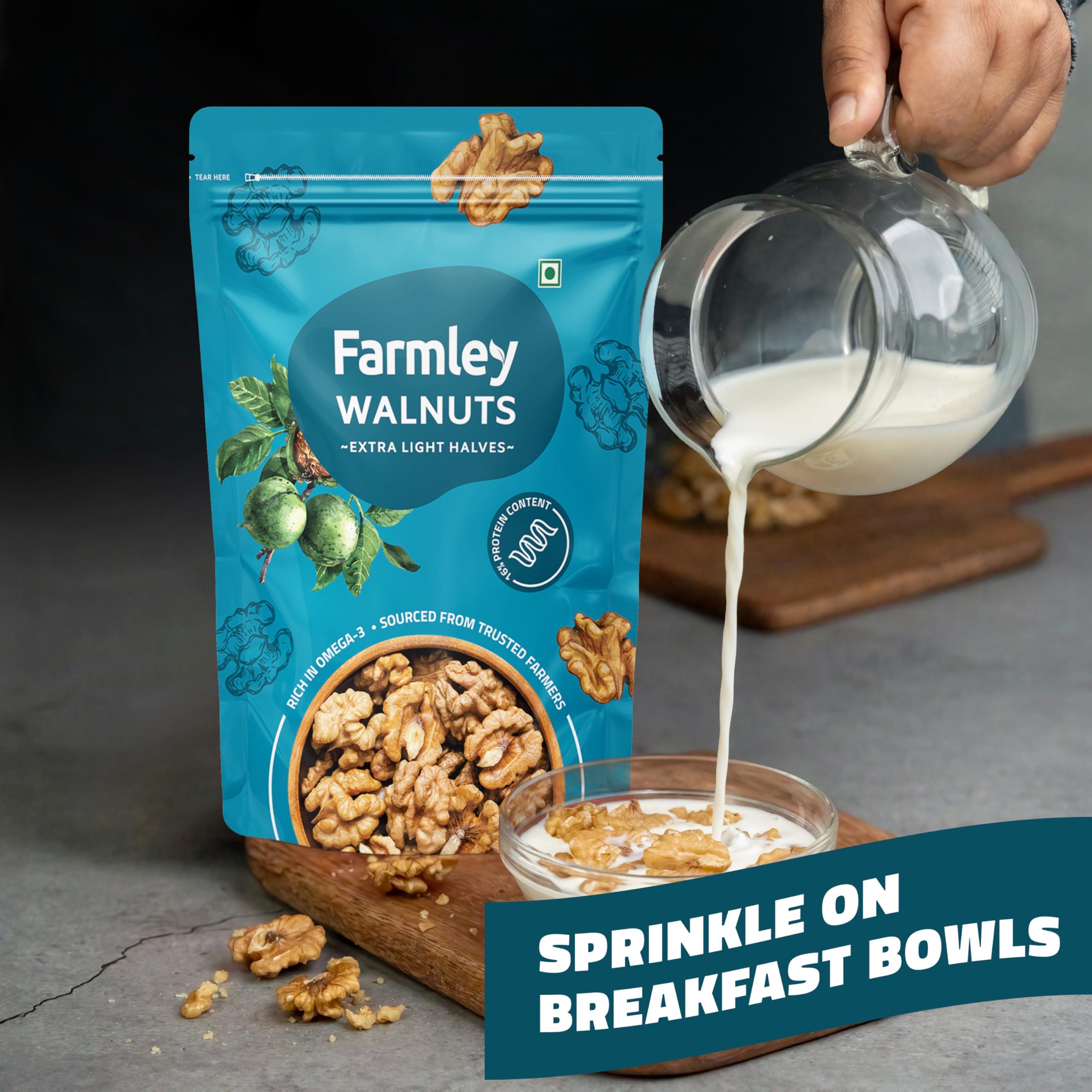 Farmley Farmley Premium Chile Walnut Kernel | 4 x 200 g | Walnuts Without Shell, Akhrot, Dry Fruits, Natural Akhrot Giri, Rich in Proteins & Antioxidants (Pack Of 4)