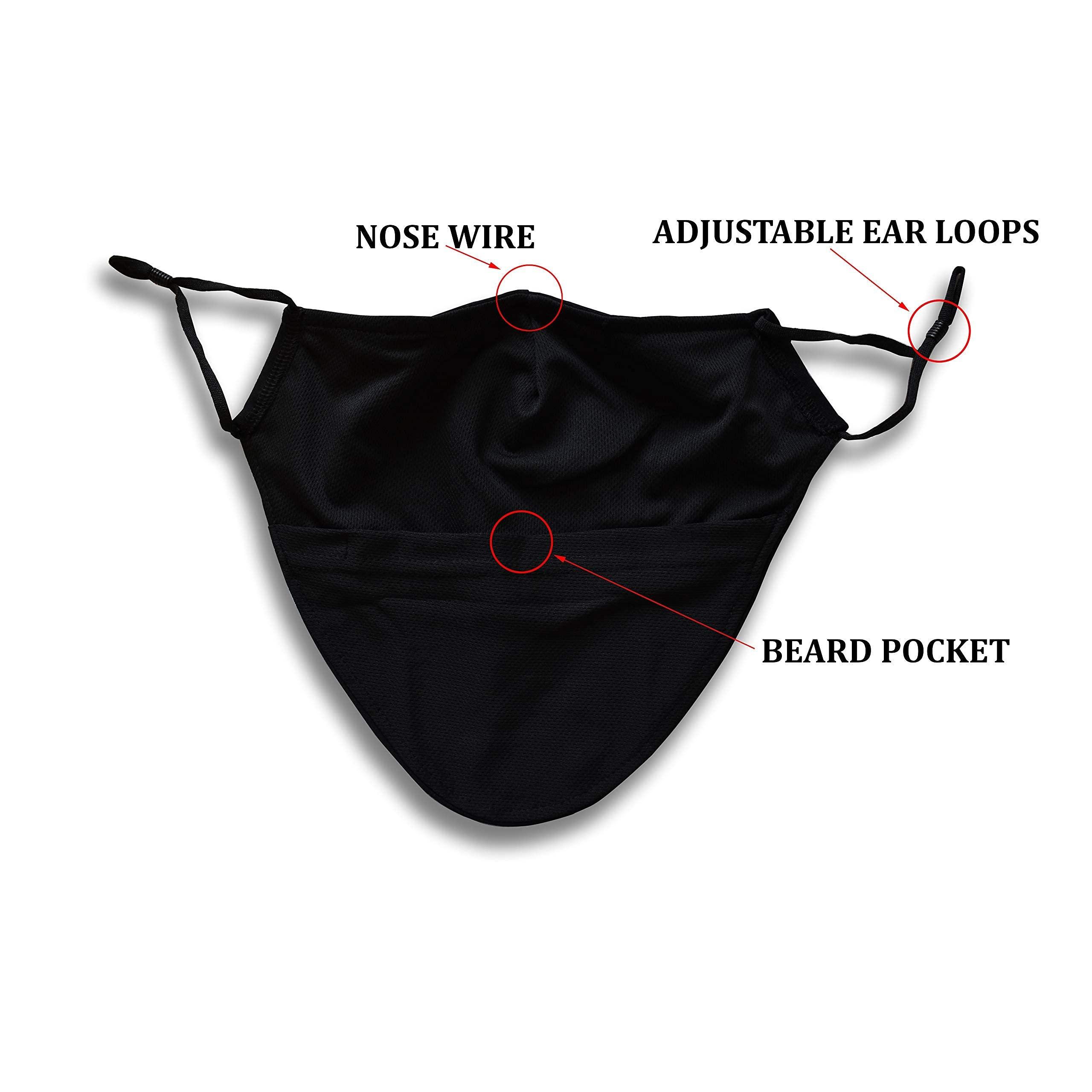 KT Valley Company Beard Face Mask for Men with a Beard, Bearded Men Face Mask, Reusable and Comfortable Beard Mask (Navy Blue)