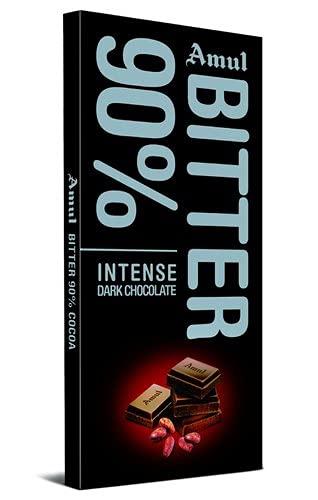 Amul Amul Bitter 90% Chocolate 150gm. (Pack of 2)