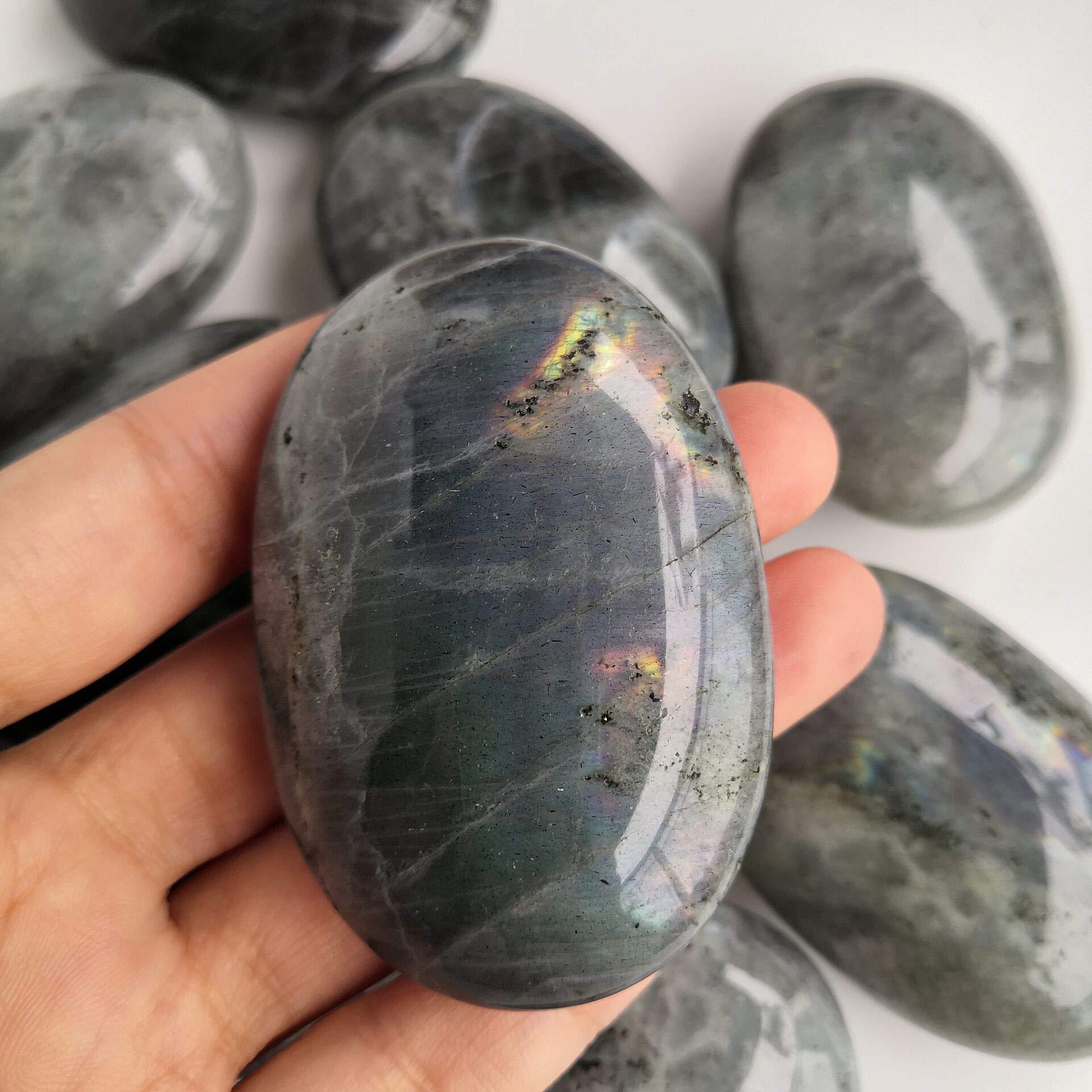 Loveliome Loveliome Moonstone Polished Stones, Oval Palm Pocket Healing Crystal Massage Spa Energy Stone