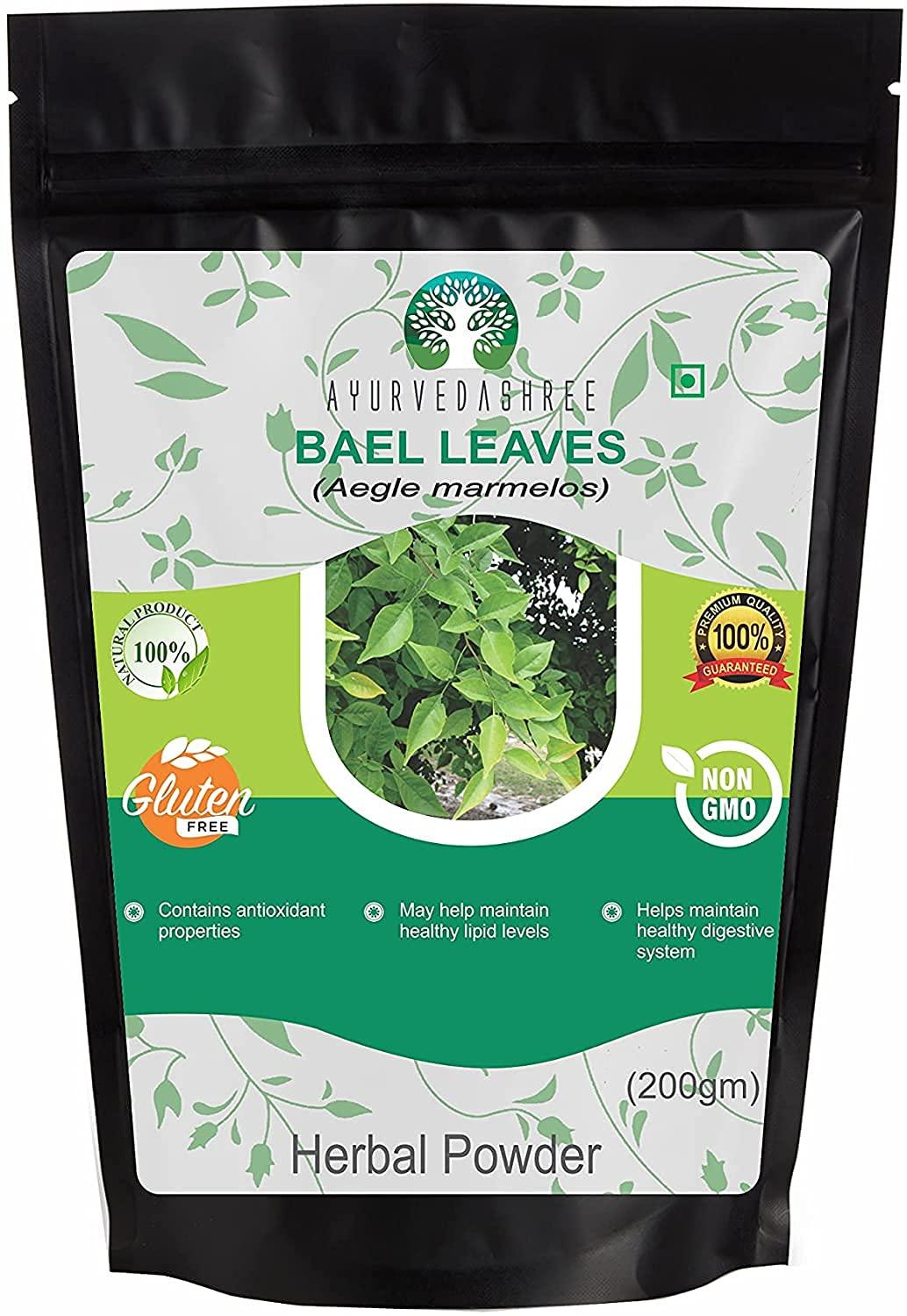 AYURVEDASHREE AYURVEDASHREE Bilva Powder - Bael Leaves Powder - Aegle marmelos - 200 Gm - Supports Proper Function of The Bowels