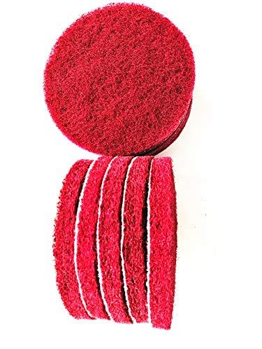 HUAWELL 20 Pieces Scrub Pads Drill Power Brush Tile Scrubber Scouring Pads Cleaning Kit Including 2 Kinds of Abrasive Buffing Pads Replacement for Home Kitchen House Indoor Outdoor Cleaning (4 Inch)