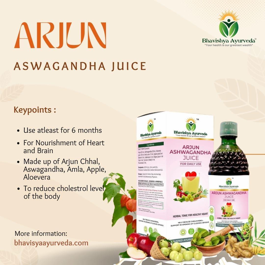 Bhavishya Ayurveda Bhavishya Ayurveda Arjun Ashwagandha Juice | Immunity Booster | Get Slim | ISO Certified Natural Products | No added Colour - 500 ml