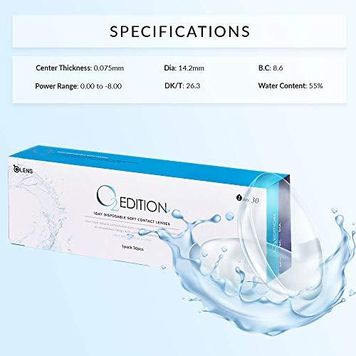 O-Lens O-LENS O2 Edition Clear Contact Lens - (Sph -4.25) 40p Daily Disposable, Main 30p + FREE 10p included. Transparent contact lens, Water Content 55%