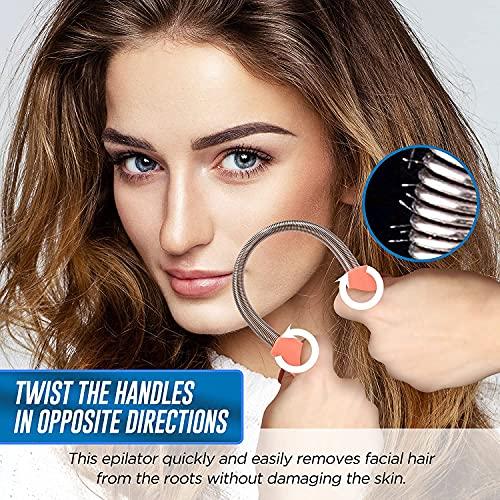 AIMERS AIMERS Spring Facial Hair Remover, Best for Quick & Easy Hair Removal from Roots. Portable & Effective Manual Epilator Stick for Women