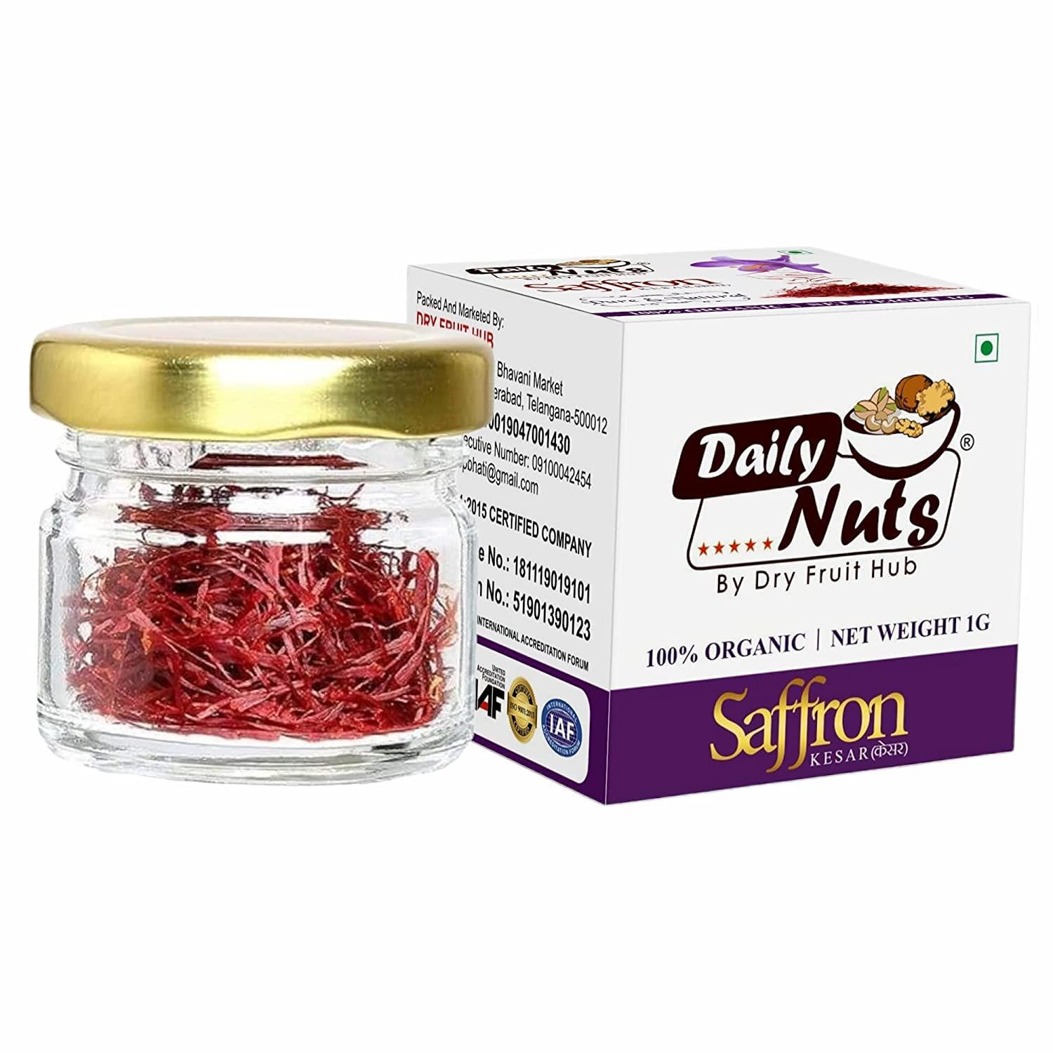DRY FRUIT HUB Dry Fruit Hub Saffron Original Kashmir Kesar 1gm Kesor | Kashmir Zaffran | Keshor | kungumapoo Original For Pregnant Women | Pooja | Tilak | Biryani