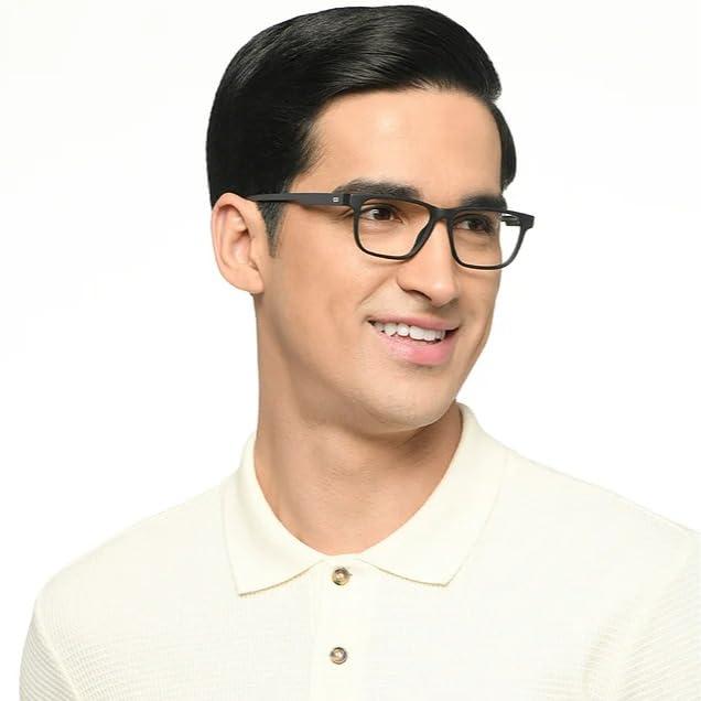 LENSKART BLU LENSKART BLU | Bluecut Computer Eyeglasses | Black Full Rim Square | For Men & Women | Small | LB E16223