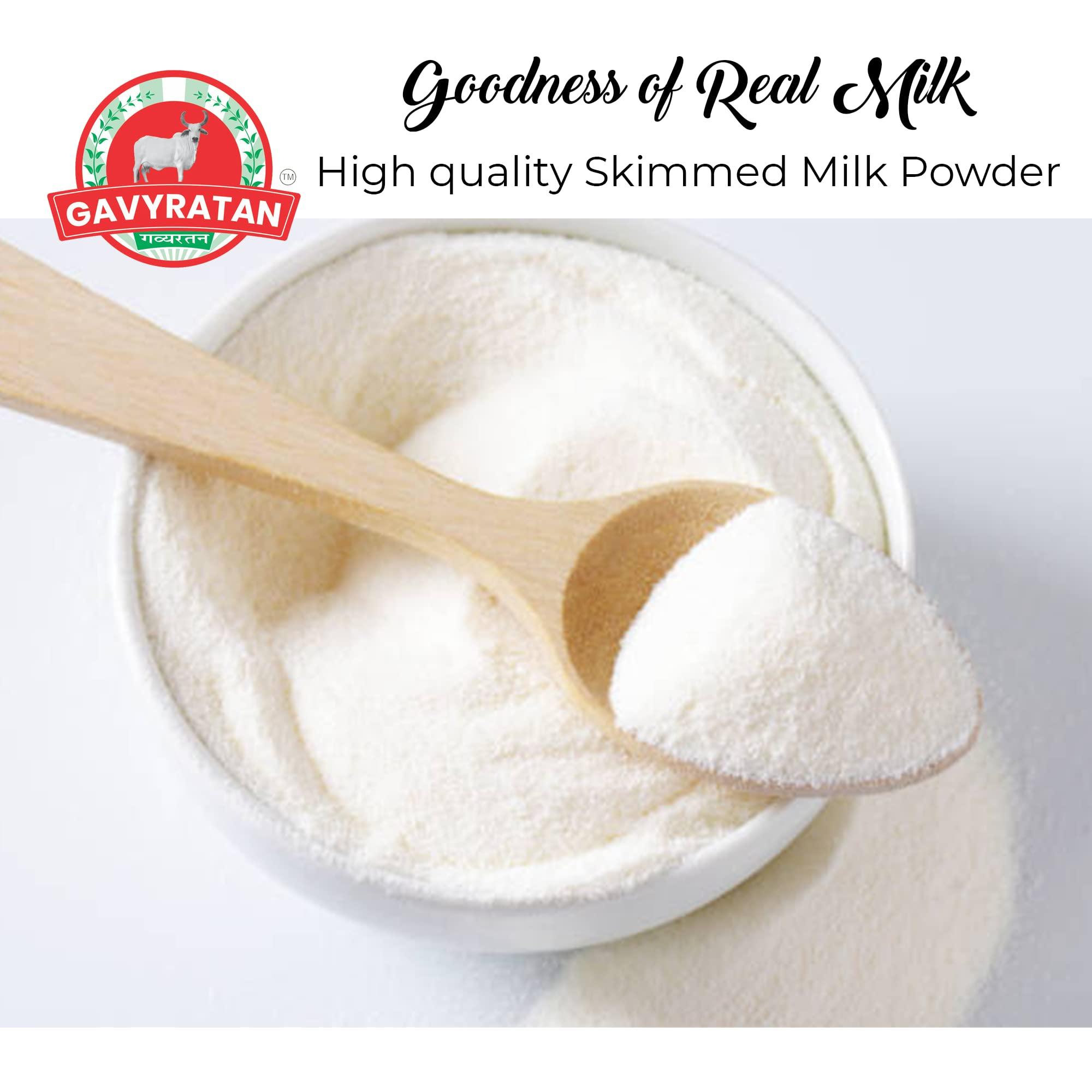 GAVYRATAN GAVYRATAN A2 Cow Skimmed Milk Powder 1kg | All Natural | 100% Pure | Boosts Liver Health Pack of 3