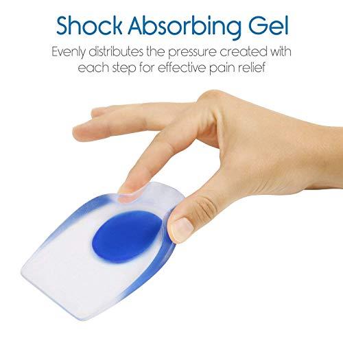 HINGOL HINGOL Gel Heel Cups Plantar Fasciitis Inserts - Silicone Gel Heel Pads for Heel Pain, Bone Spur & Achilles Pain, Gel Heel Cushions and Cups, Pad & Shock Absorbing Support