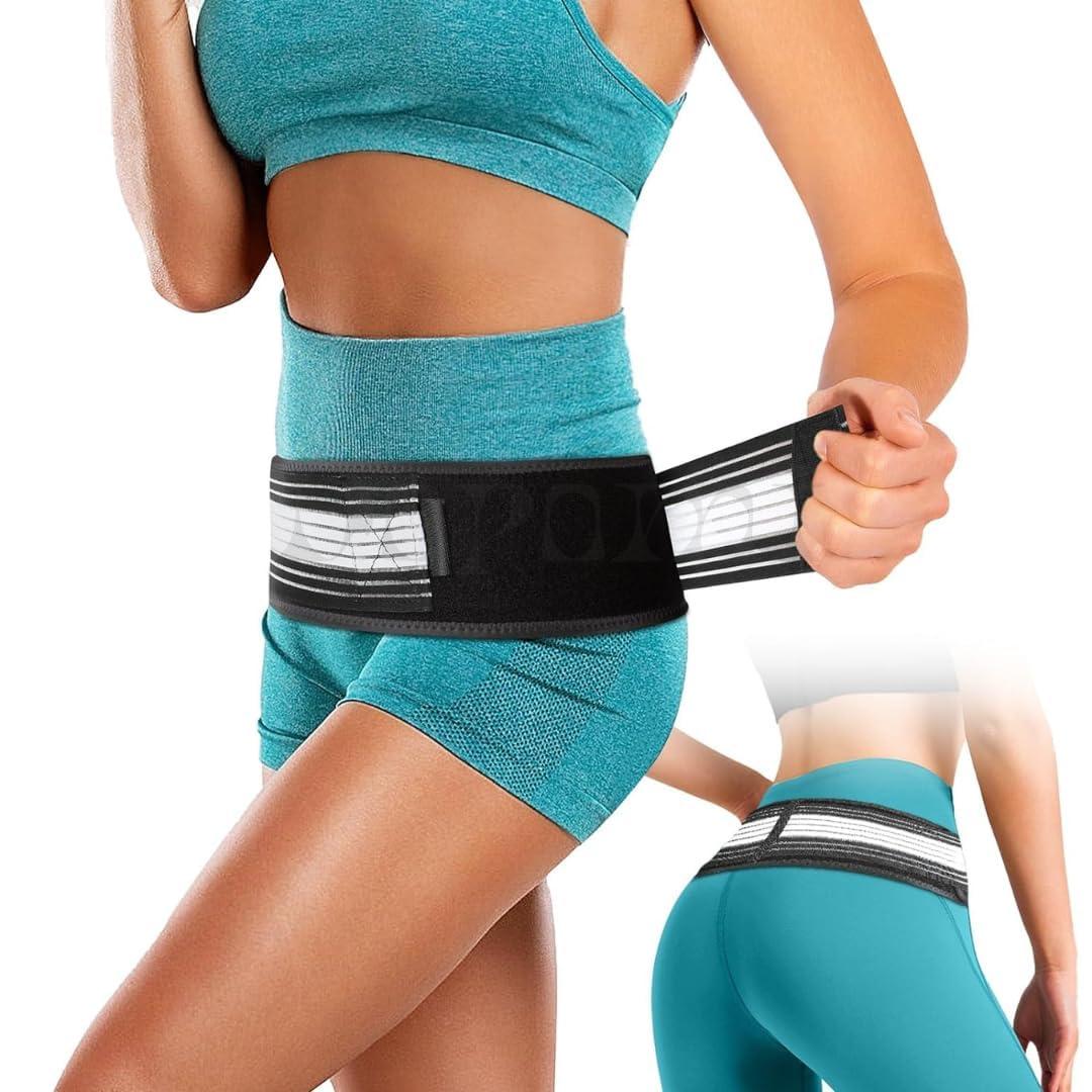 Generic Hip Belt - Instant Relief for Sciatica, Pelvic, Lower Back, Lumbar and Leg Pain | hip belt or Support for Women and Men | Anti-Slip Sciatic Nerve Brace, BLACK-WHITE Color|