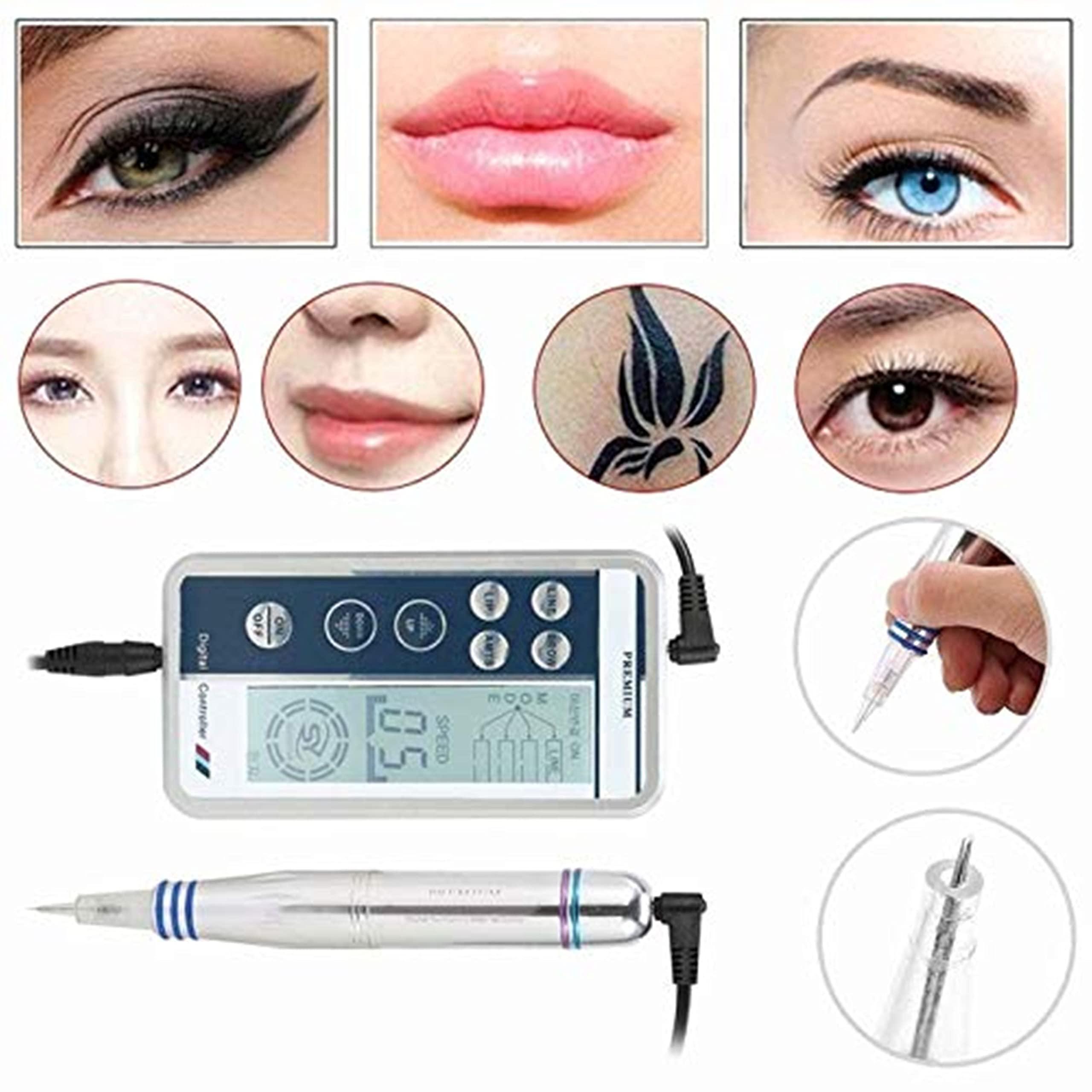 KIYO KIYO Charmant Machine Silver Electric Digital Charmant 2 Permanent Makeup Machine Pen for Eyebrows Lips Body Tattoo Kits Cartridge Needles Mucus Removal Device