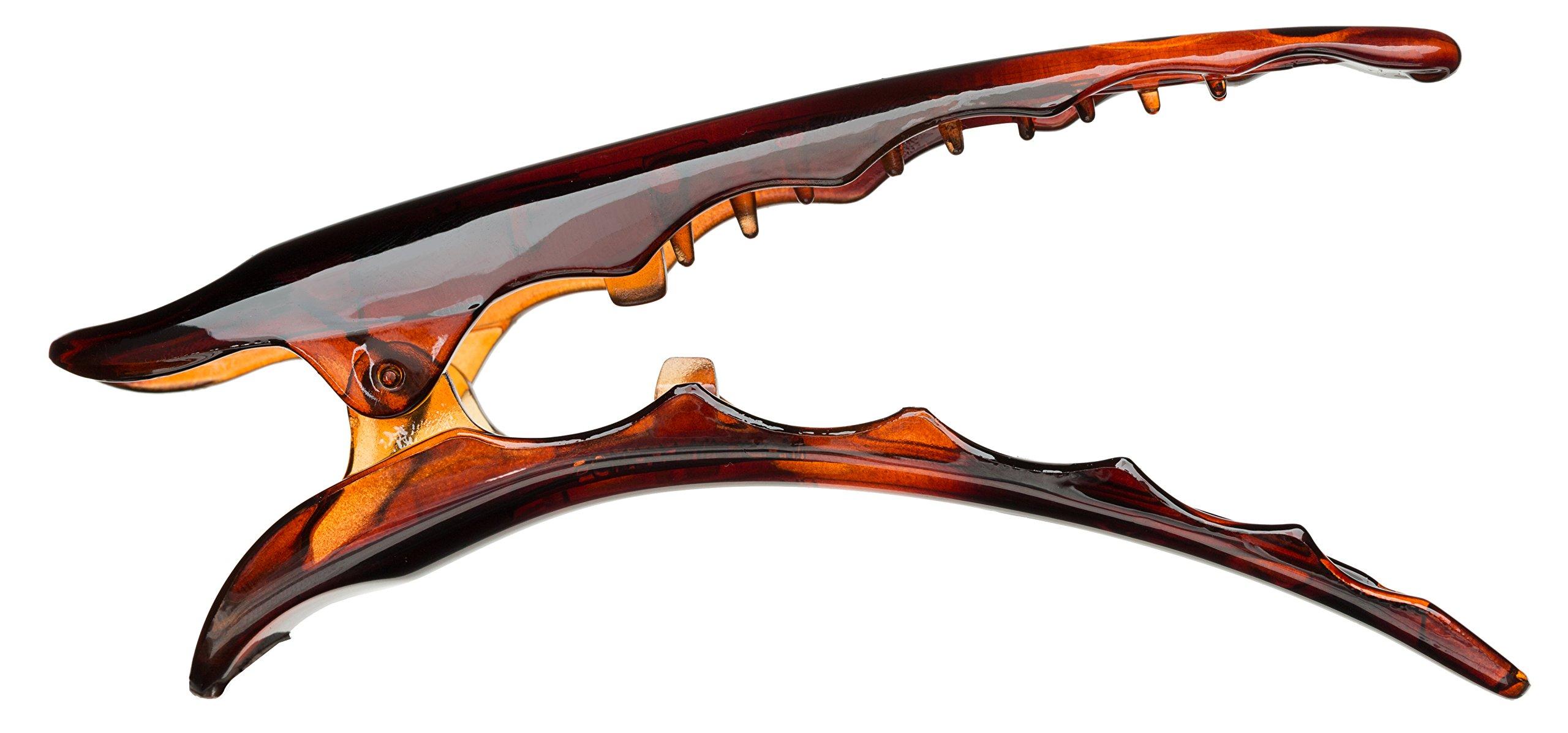 France Luxe Tortoise: France Luxe Belle Hilde Pinch Clip - Tortoise