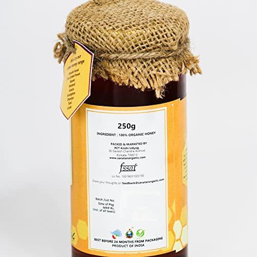 SANATAN ORGANIC Sanatan Organic Unprocessed and certified organic 100% Natural &Pure Ajwain Honey cures Gastric,Acidity,help in digestion|Preservative free|No artificals|No Added Sugar|Mono Flora Honey-250g Glass Jar