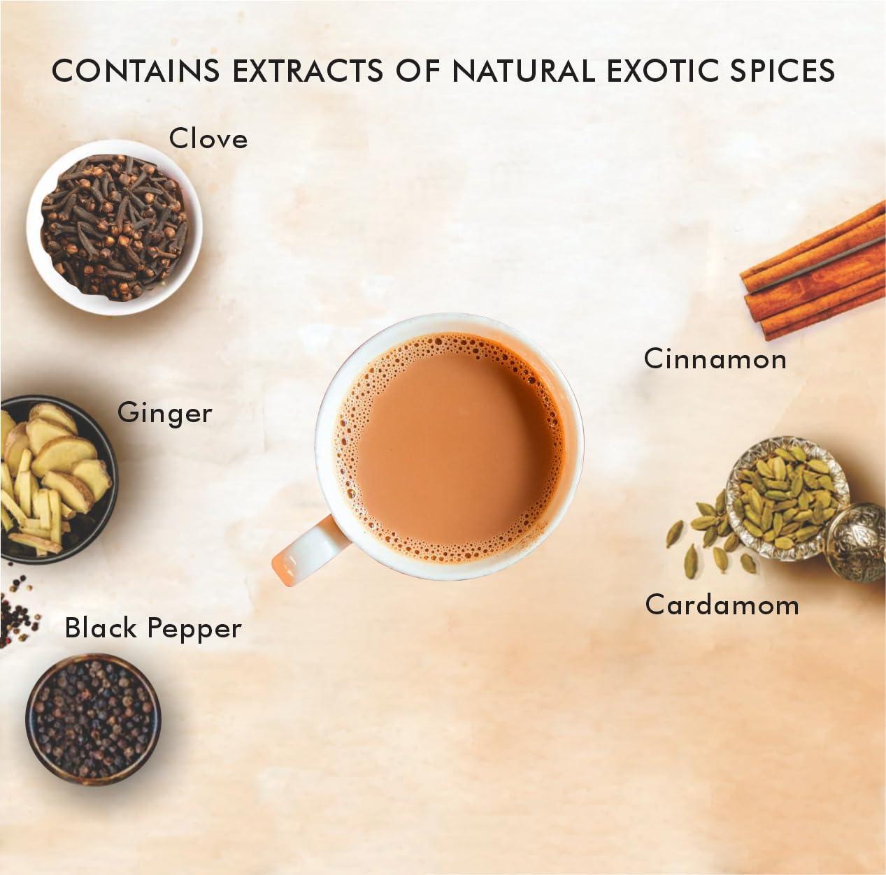 Octavius Octavius Indian Masala Premix Tea - 500 Gm Jar | 1 Min Tea | Readymade Tea Mix | Masala Instant Tea Premix | Masala Chai | Ready Tea | Premix Tea Powder | Instant Tea | Tea Premix | 500 Gm Jar