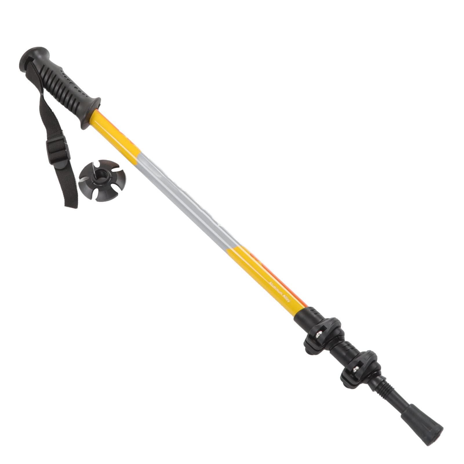 Asixxsix Mountain Climbing Pole , Retractable Walking Stick Portable Sweat Absorbent High Stiffness for Expedition (Yellow)