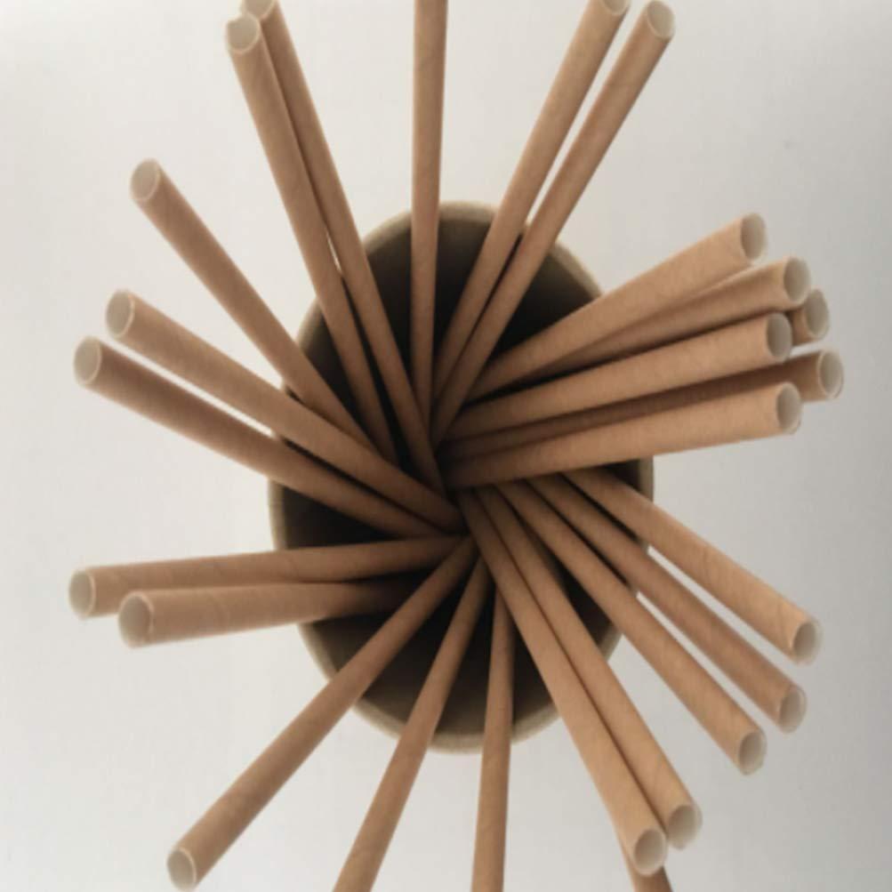 TOYANDONA TOYANDONA 200PCS Kraft Paper Straws Biodegradable Eco-Friendly Drinking Straws Bulk for Juices Coffee Drink Stirrer