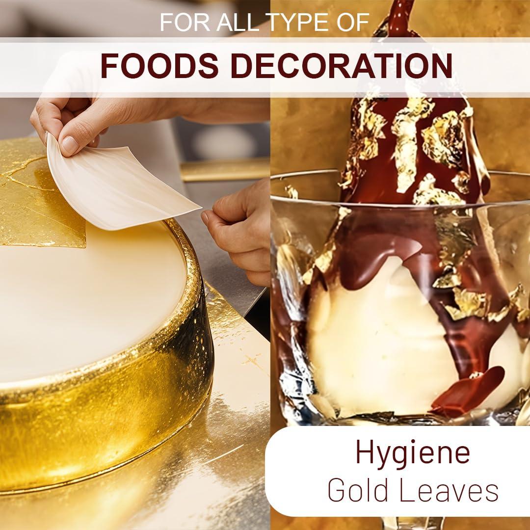 AMEE Amee Edible Gold Leaf Vark | 24K Gold Leaves | For Sweets Decoration, Cakes and Ayurvedic Medicine (3X5Inch - (4 Leaves Sheet X 1 Packet))