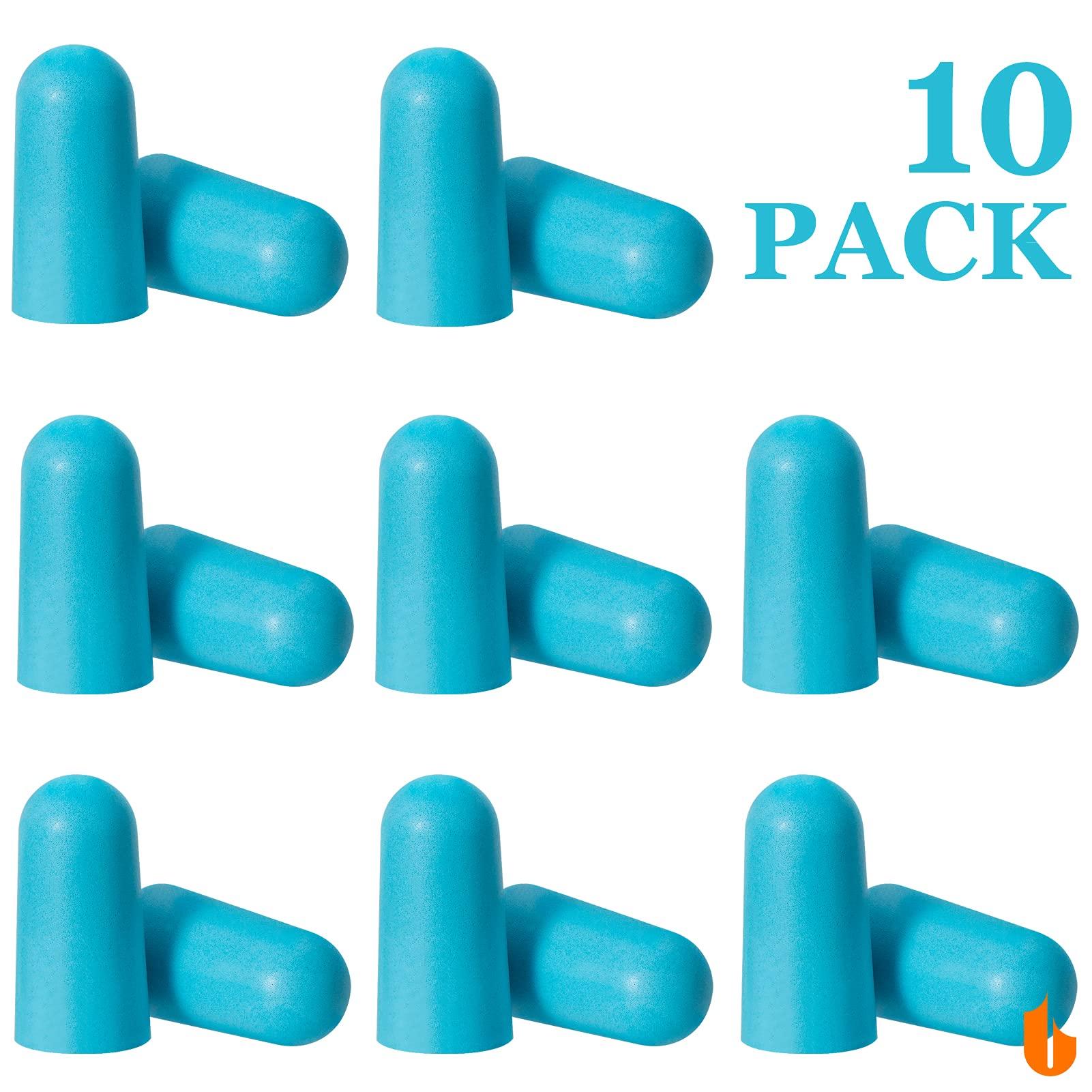 Urbanstrive Urbanstrive Ultra Soft Foam Earplugs 33dB Highest NRR, Comfortable Ear Plugs for Sleeping, Snoring, Travel, Concerts, Studying, Loud Noise, Work, Blue, 10 Pair