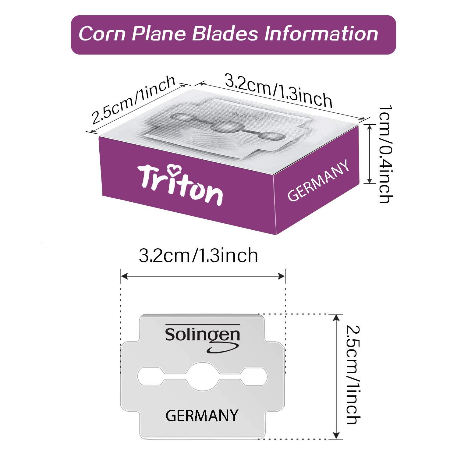 Triton TRITON Solingen Stainless Steel Replacement Spare Blades For Corn Plane/Foot Callus Remover/Hard Skin Heel Shaver/Rasp Pedicure Cutter Tool_Pack of 5