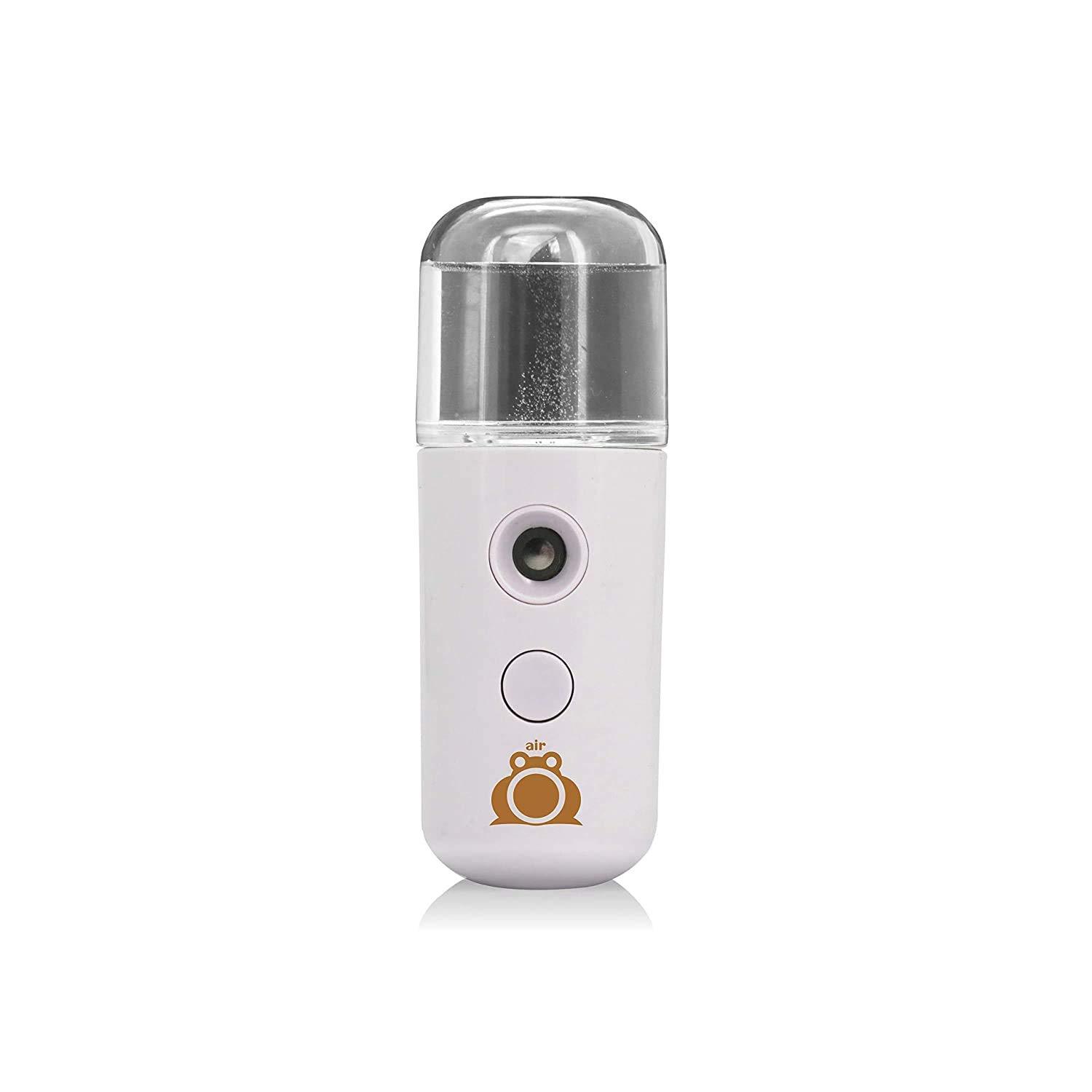 Air Frog Nano Mist Spray Sanitizer/Atomiser for Car, Currency, Mobile, Remote Products, Hand, Pocket Model, Rechargeable. Useful for Home, Banks, Offices & Personal Care. (White Colour)