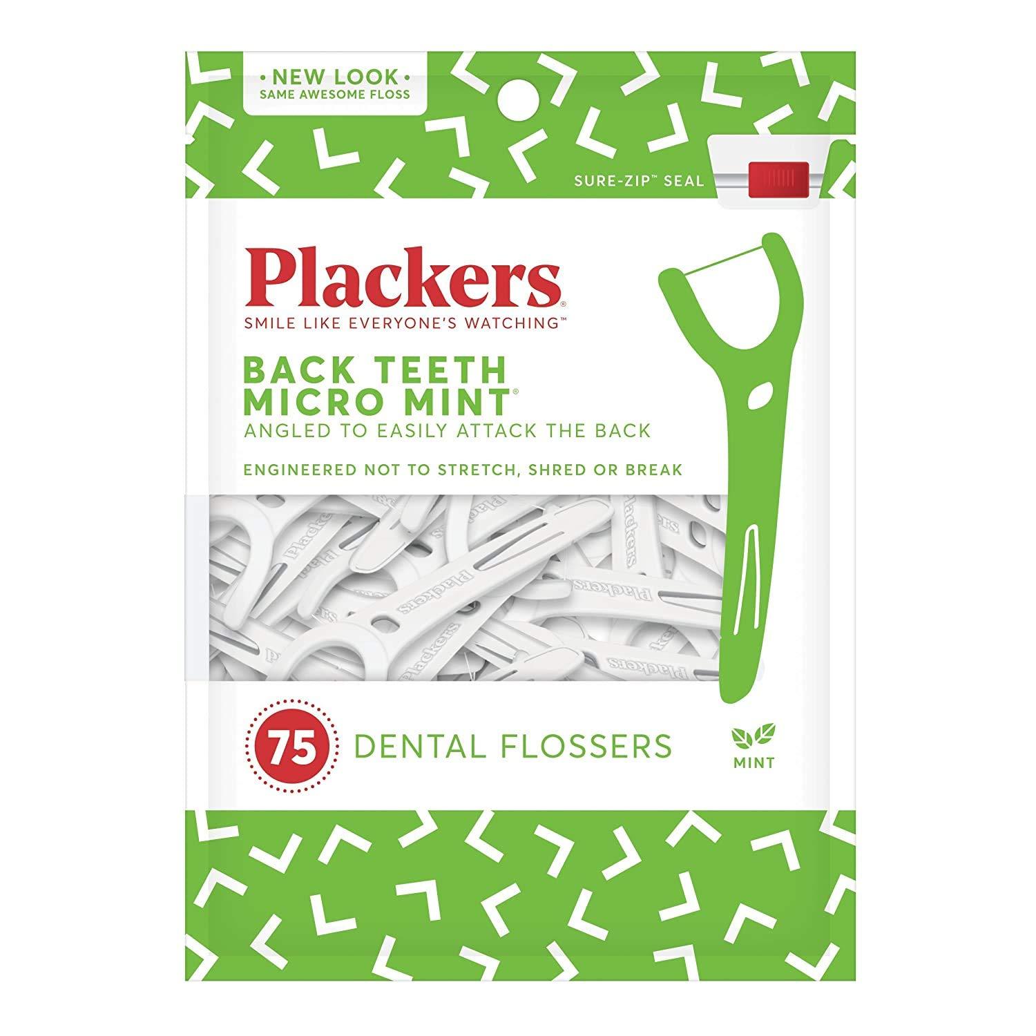 Plackers Plackers Back Teeth Micro Mint Dental Floss Picks (Pack of 2)